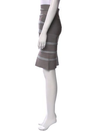 Herve Leger Striped Knee-Length Skirt