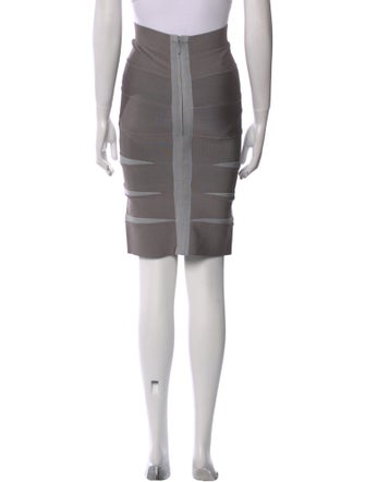 Herve Leger Striped Knee-Length Skirt