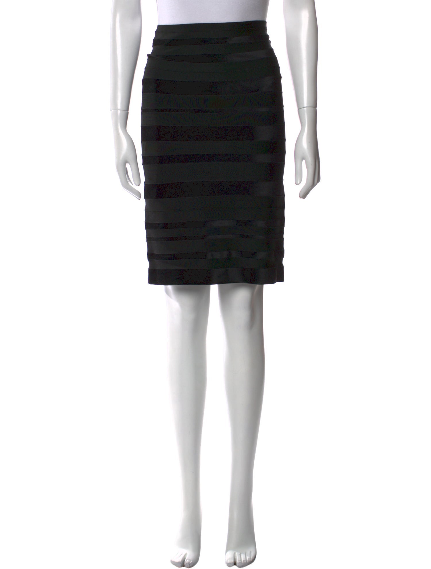 Herve Leger Striped Knee-Length Skirt