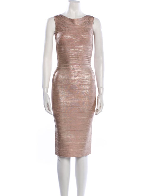 Herve Leger Bateau Neckline Knee-Length Dress