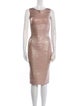Herve Leger Bateau Neckline Knee-Length Dress