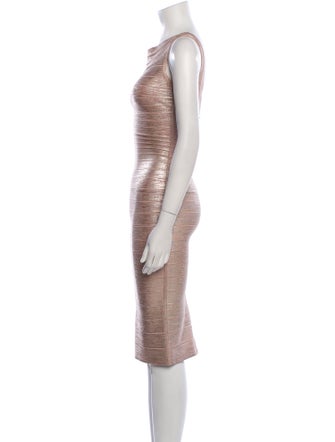 Herve Leger Bateau Neckline Knee-Length Dress