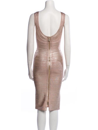 Herve Leger Bateau Neckline Knee-Length Dress