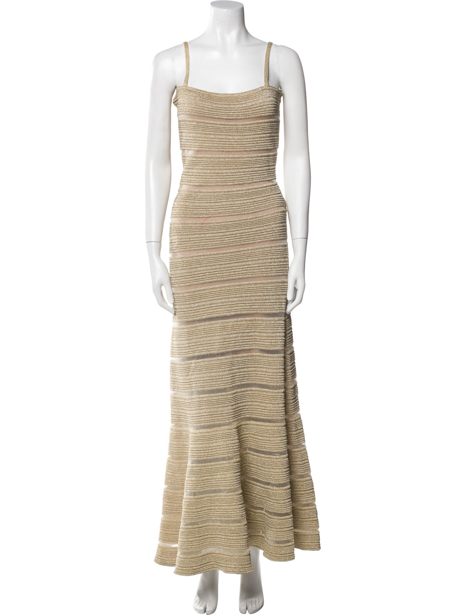 Herve Leger Striped Long Dress