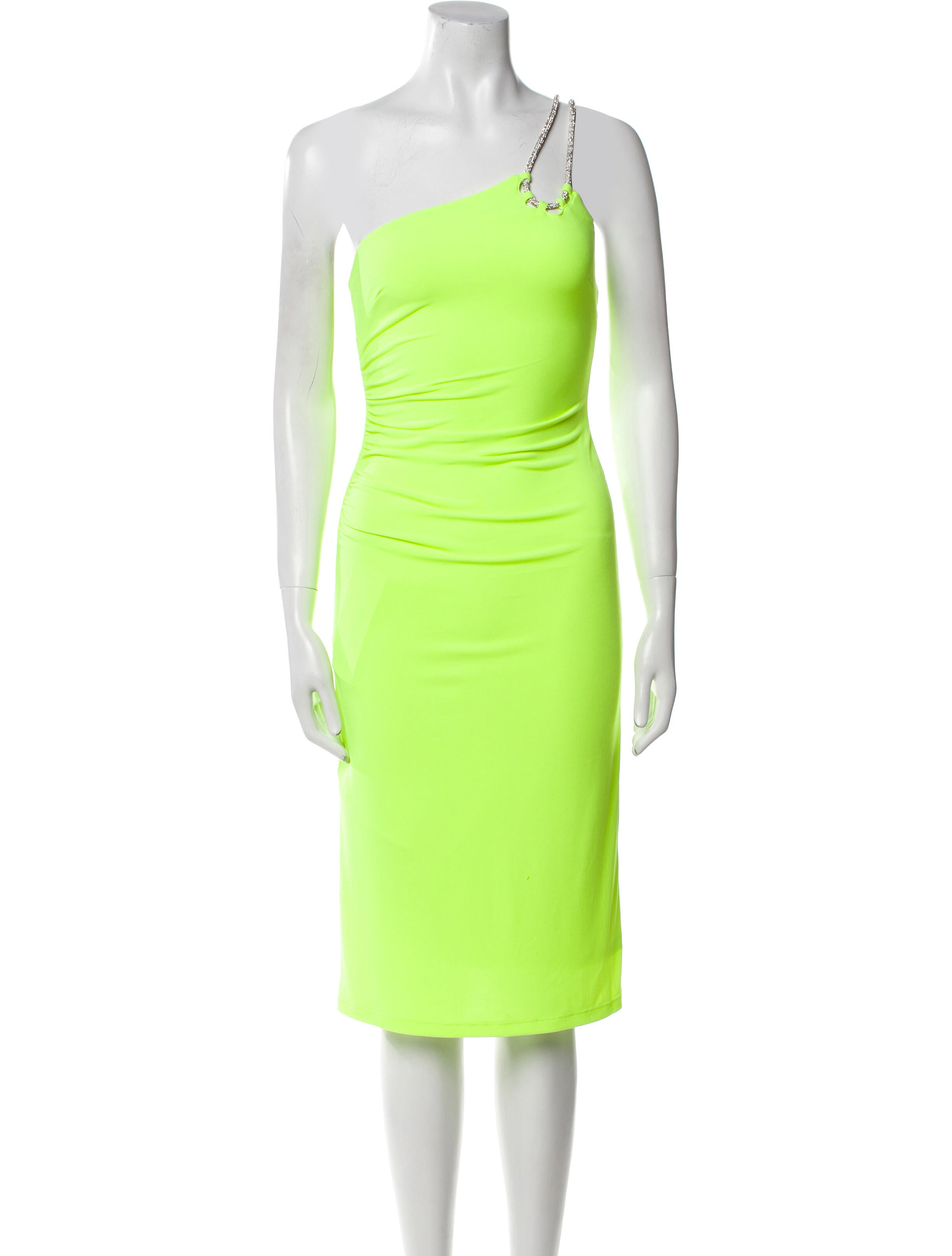 Herve Leger One-Shoulder Knee-Length Dress