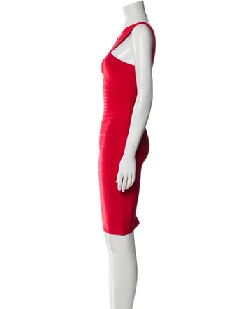 Herve Leger V-Neck Mini Dress