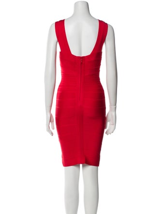 Herve Leger V-Neck Mini Dress