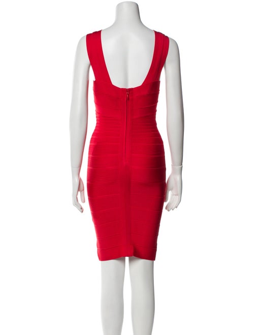 Herve Leger V-Neck Mini Dress