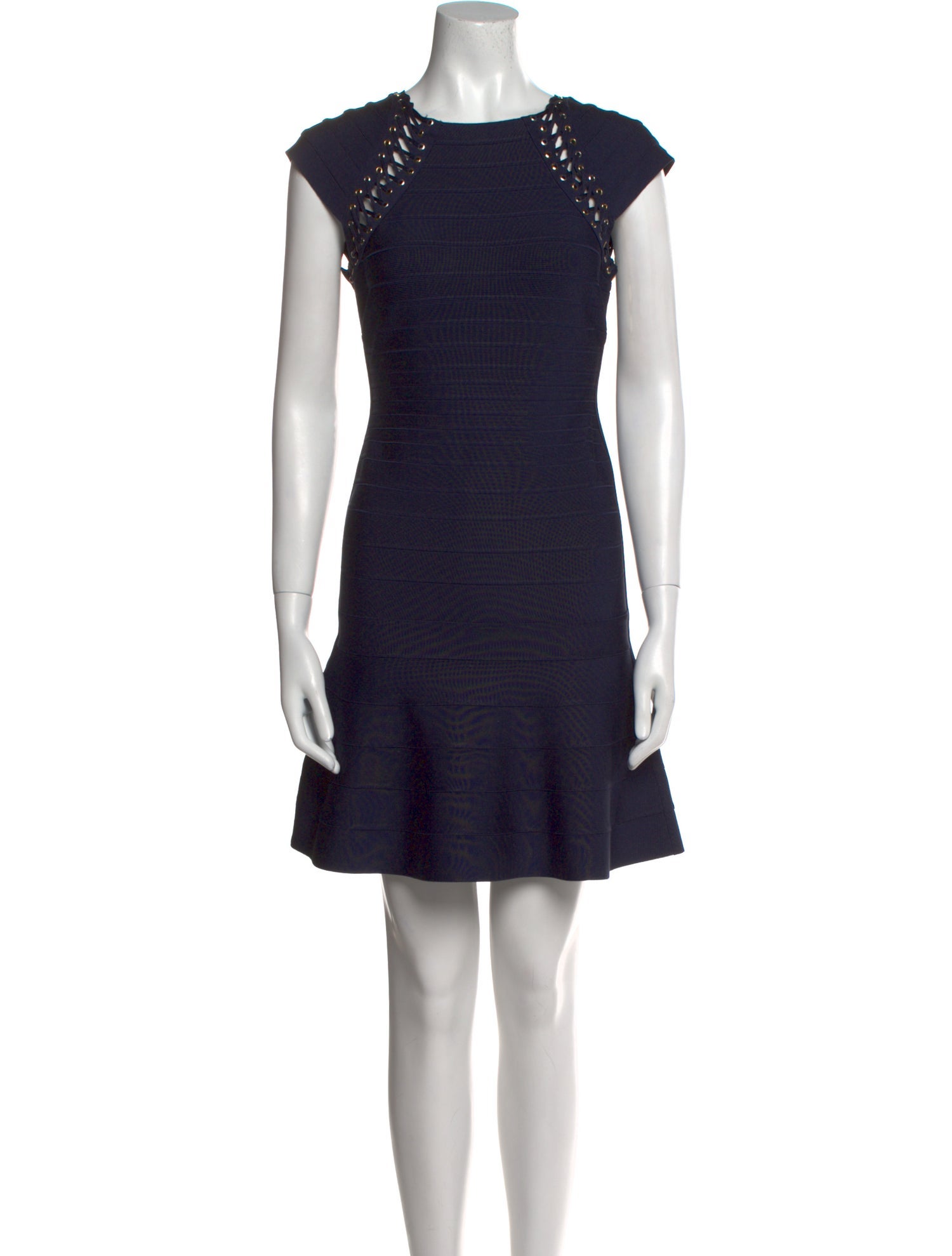 Herve Leger Crew Neck Mini Dress