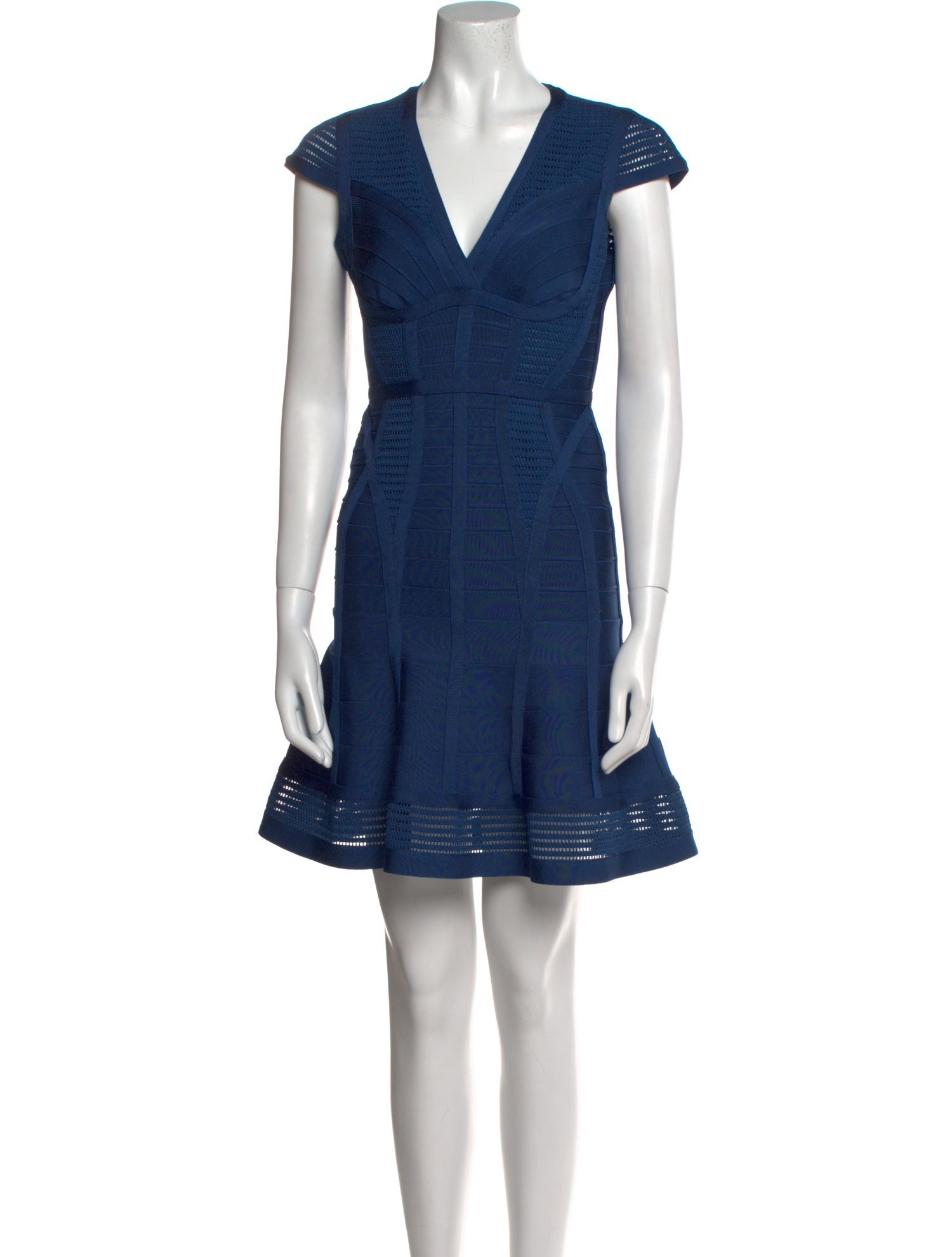 Herve Leger V-Neck Mini Dress