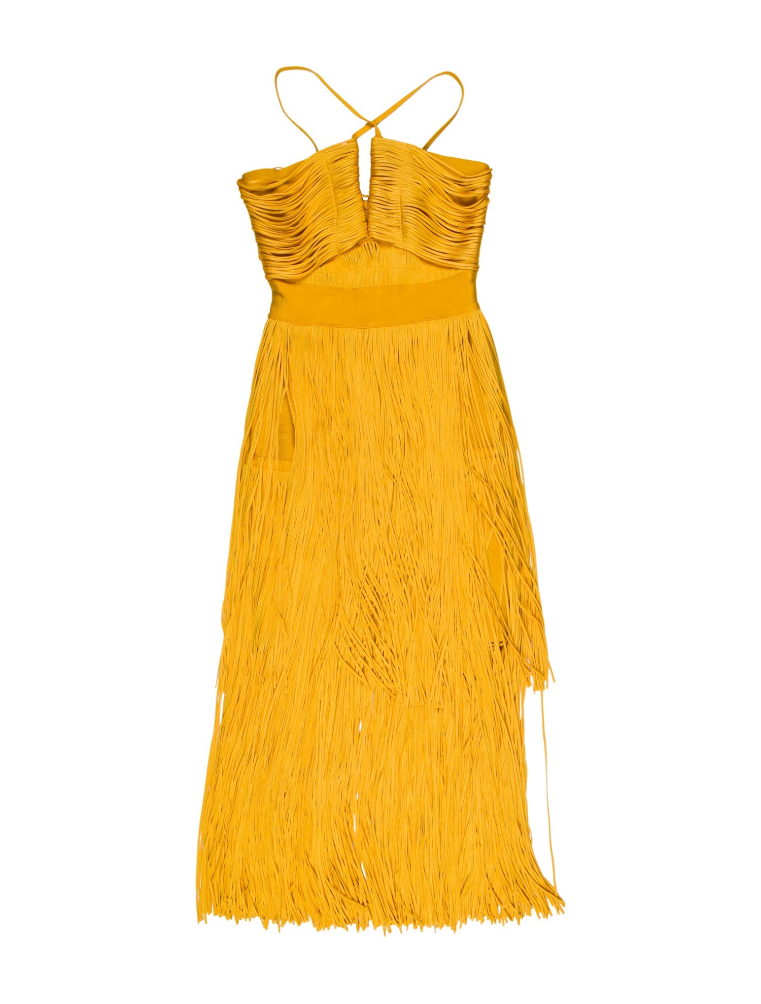 Herve Leger Square Neckline Midi Length Dress