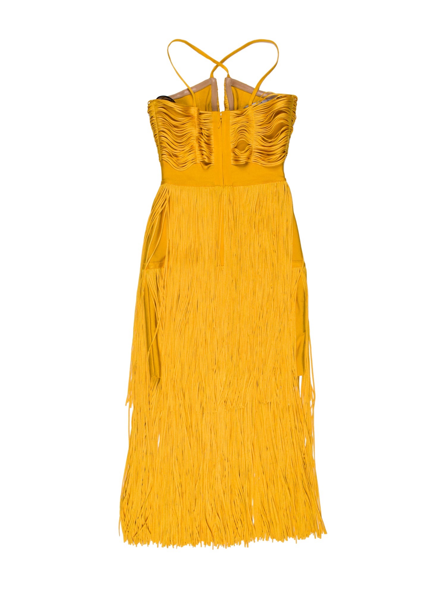 Herve Leger Square Neckline Midi Length Dress