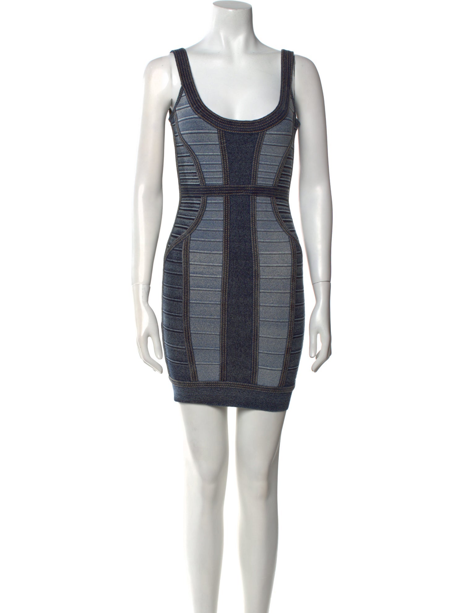 Herve Leger Printed Scoop Neck Tunic
