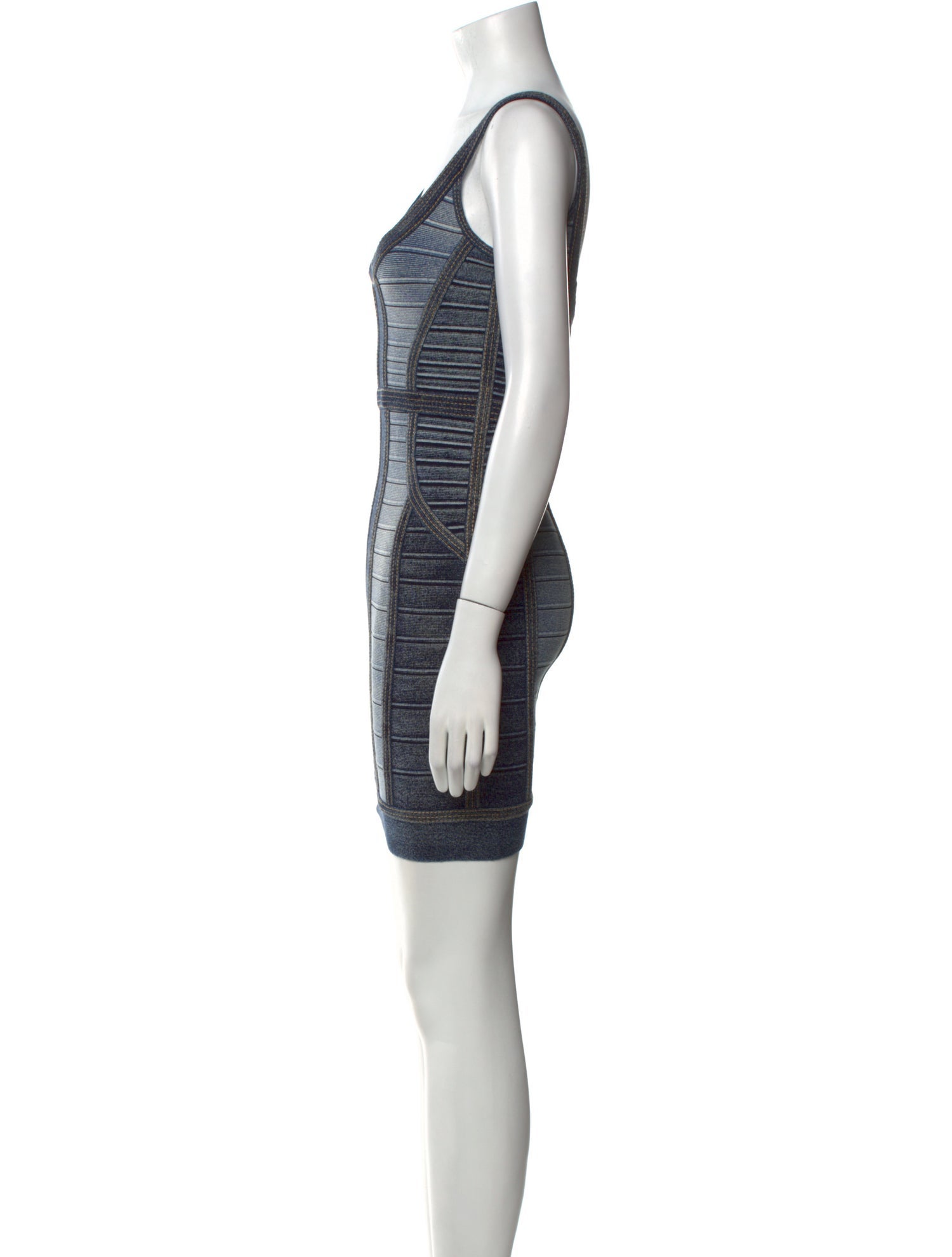 Herve Leger Printed Scoop Neck Tunic