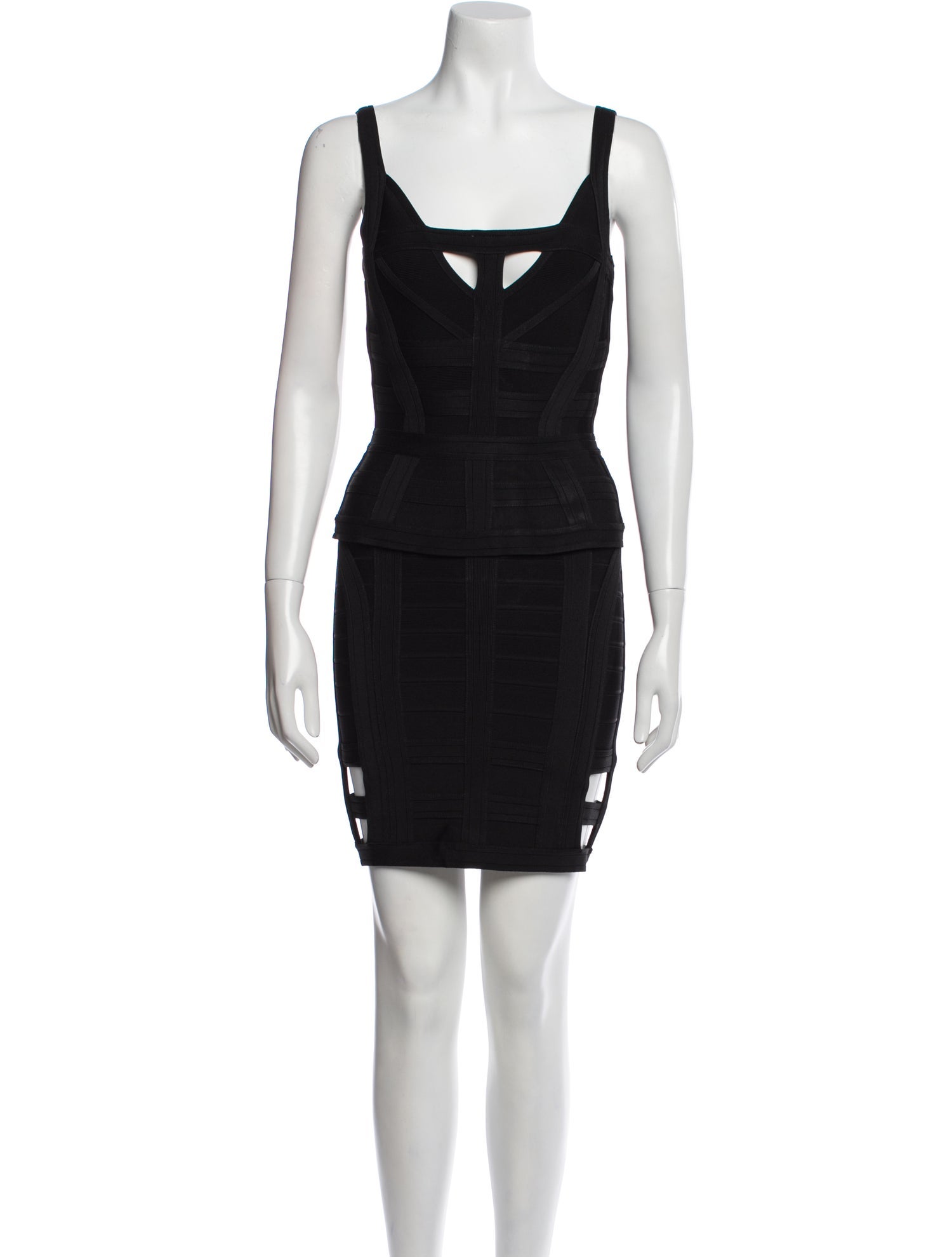 Herve Leger Square Neckline Mini Dress