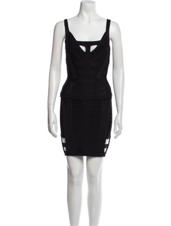 Herve Leger Square Neckline Mini Dress