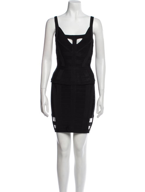 Herve Leger Square Neckline Mini Dress