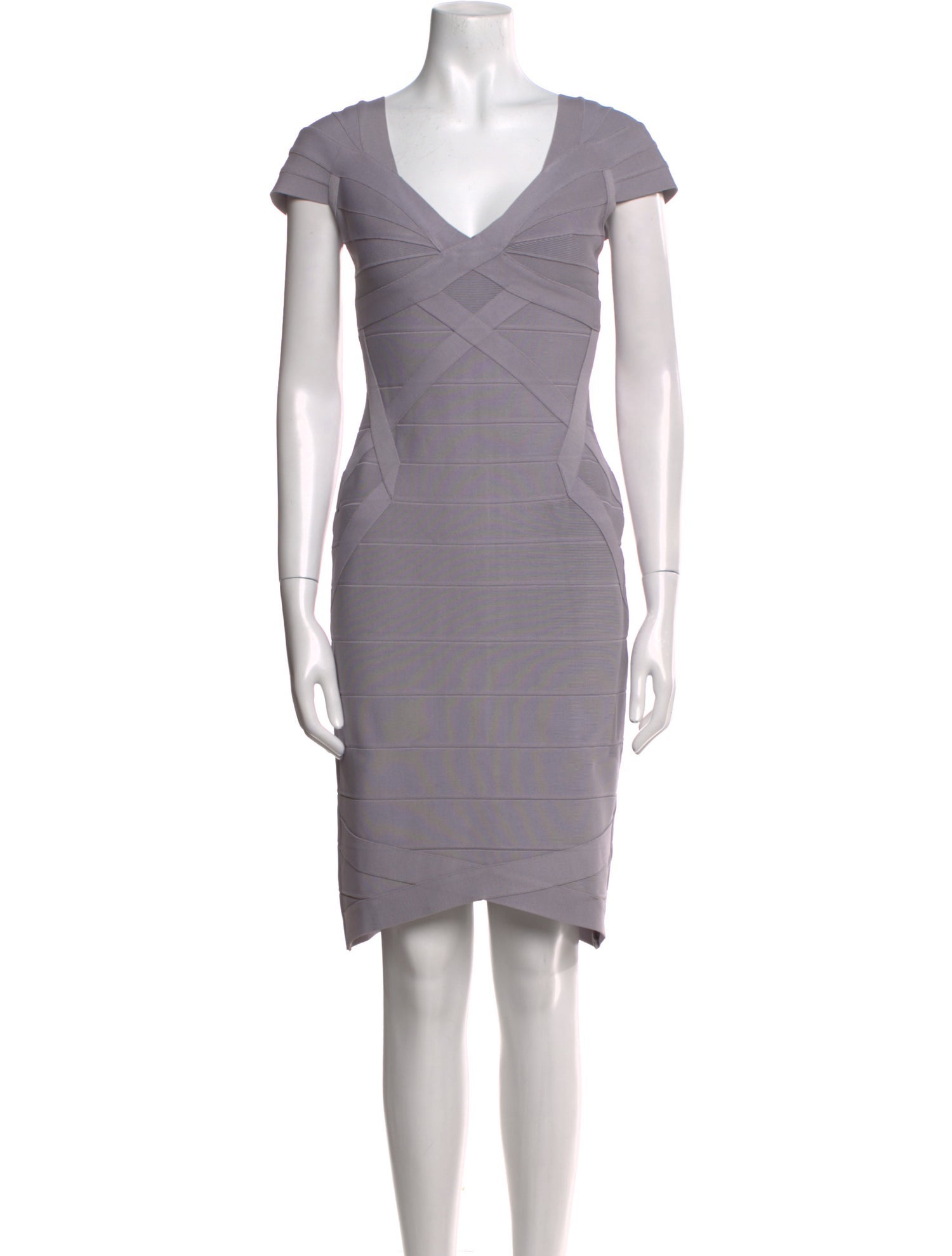 Herve Leger V-Neck Mini Dress
