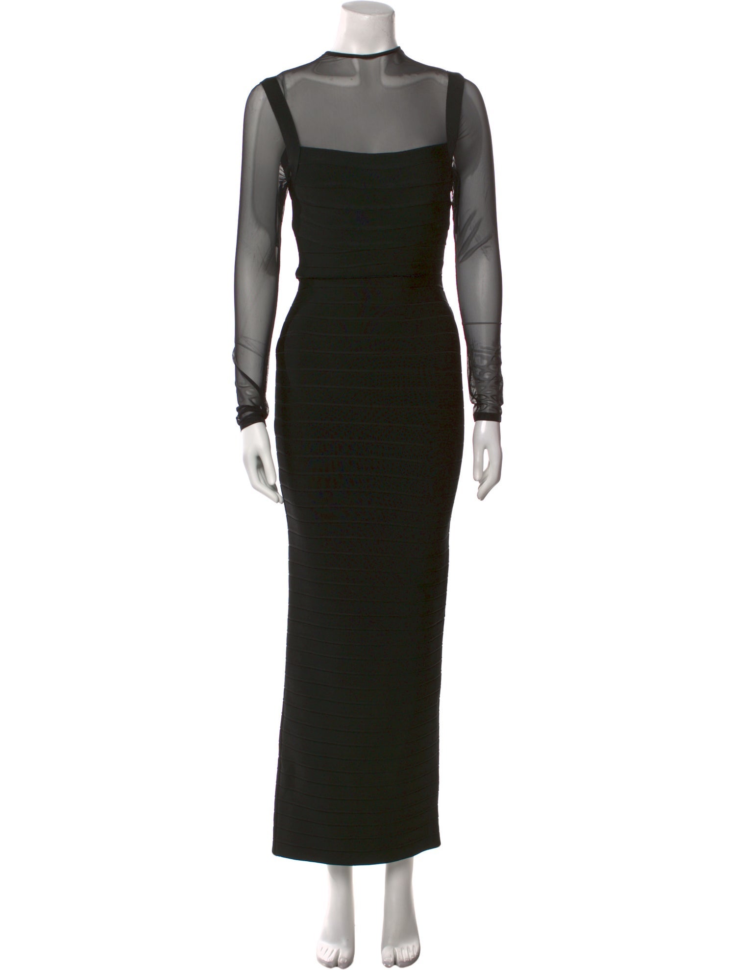 Herve Leger Mock Neck Long Dress