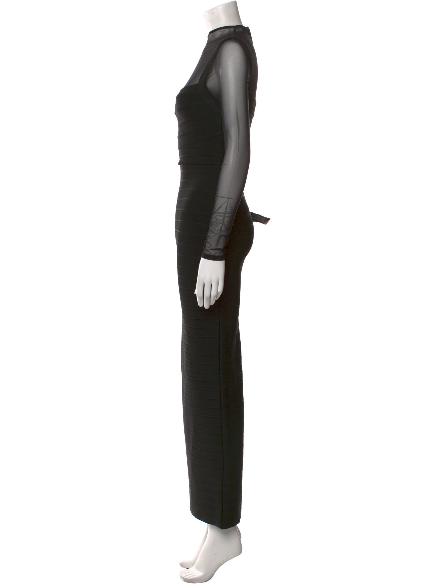 Herve Leger Mock Neck Long Dress