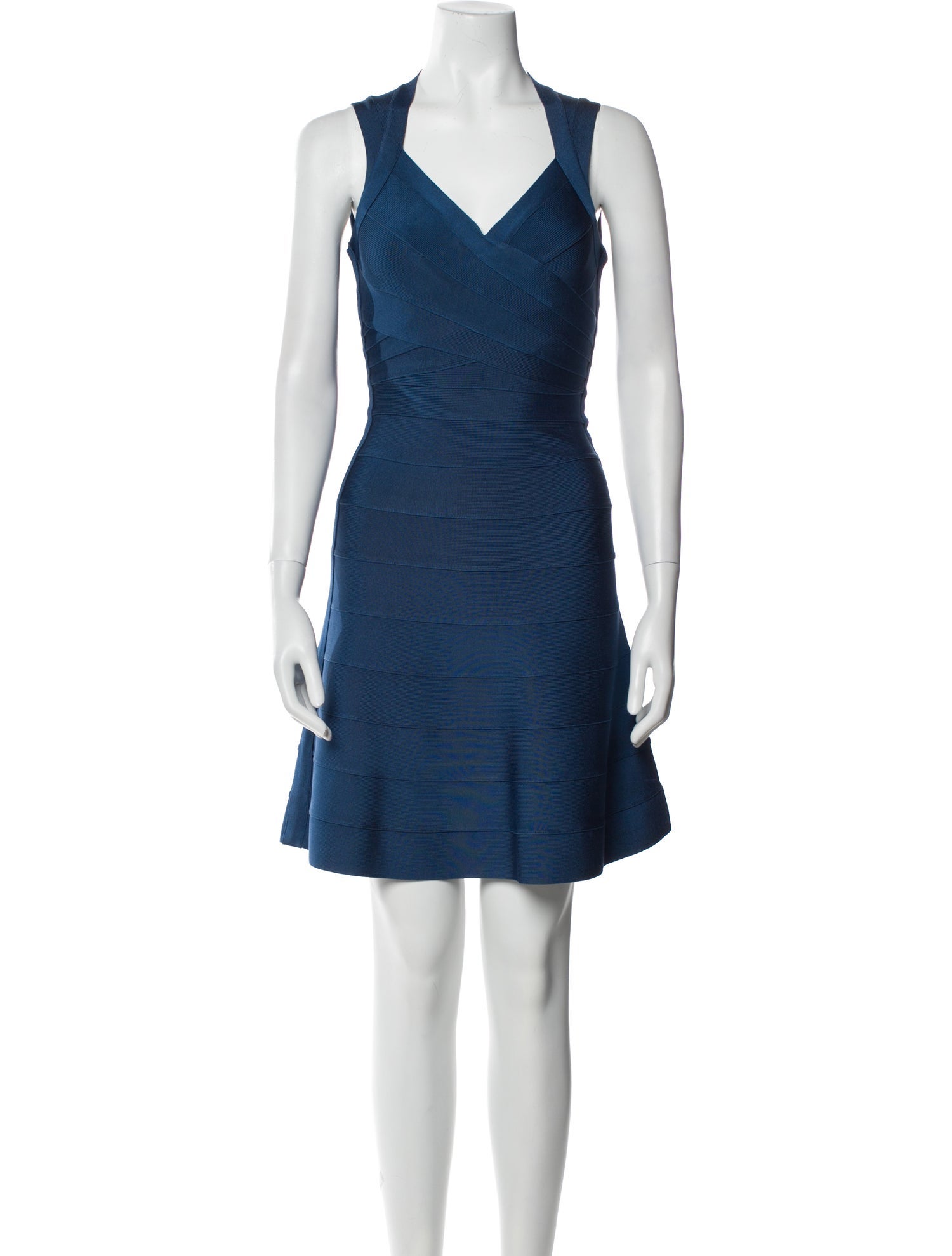 Herve Leger V-Neck Mini Dress