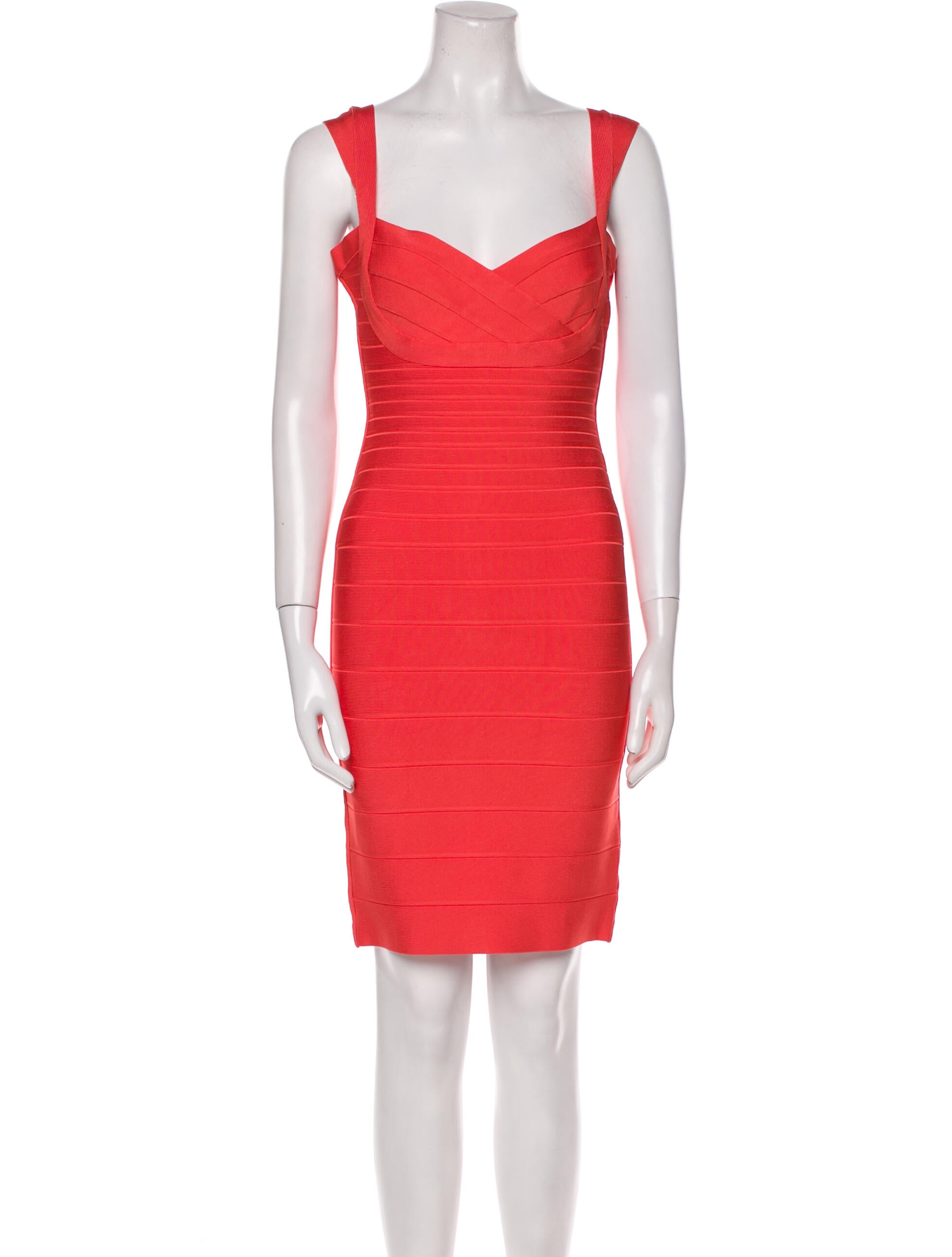 Herve Leger V-Neck Mini Dress