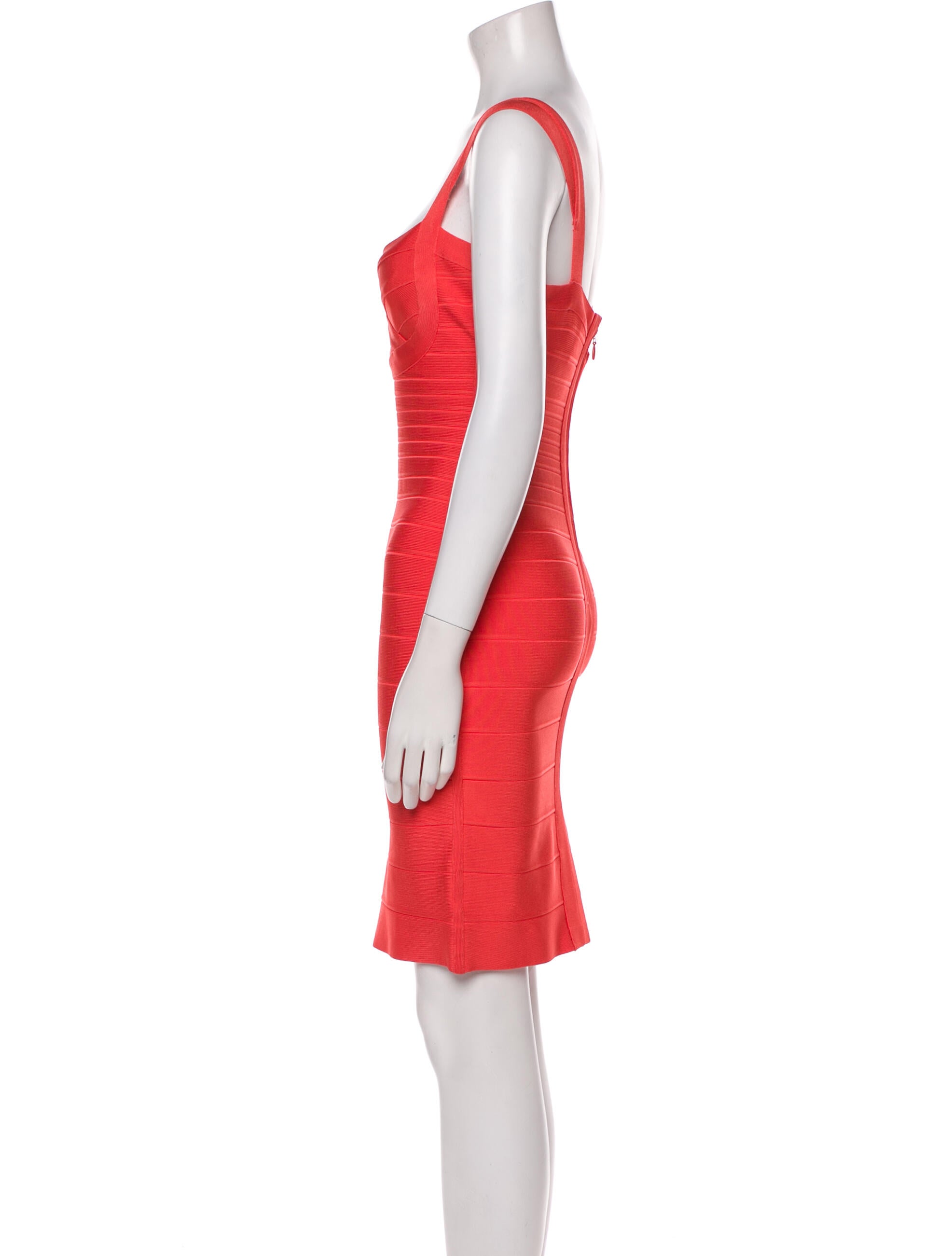 Herve Leger V-Neck Mini Dress