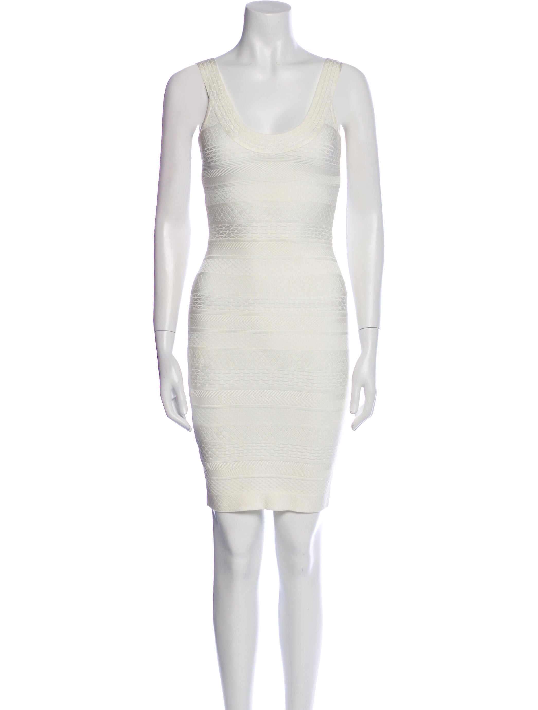 Herve Leger Scoop Neck Mini Dress
