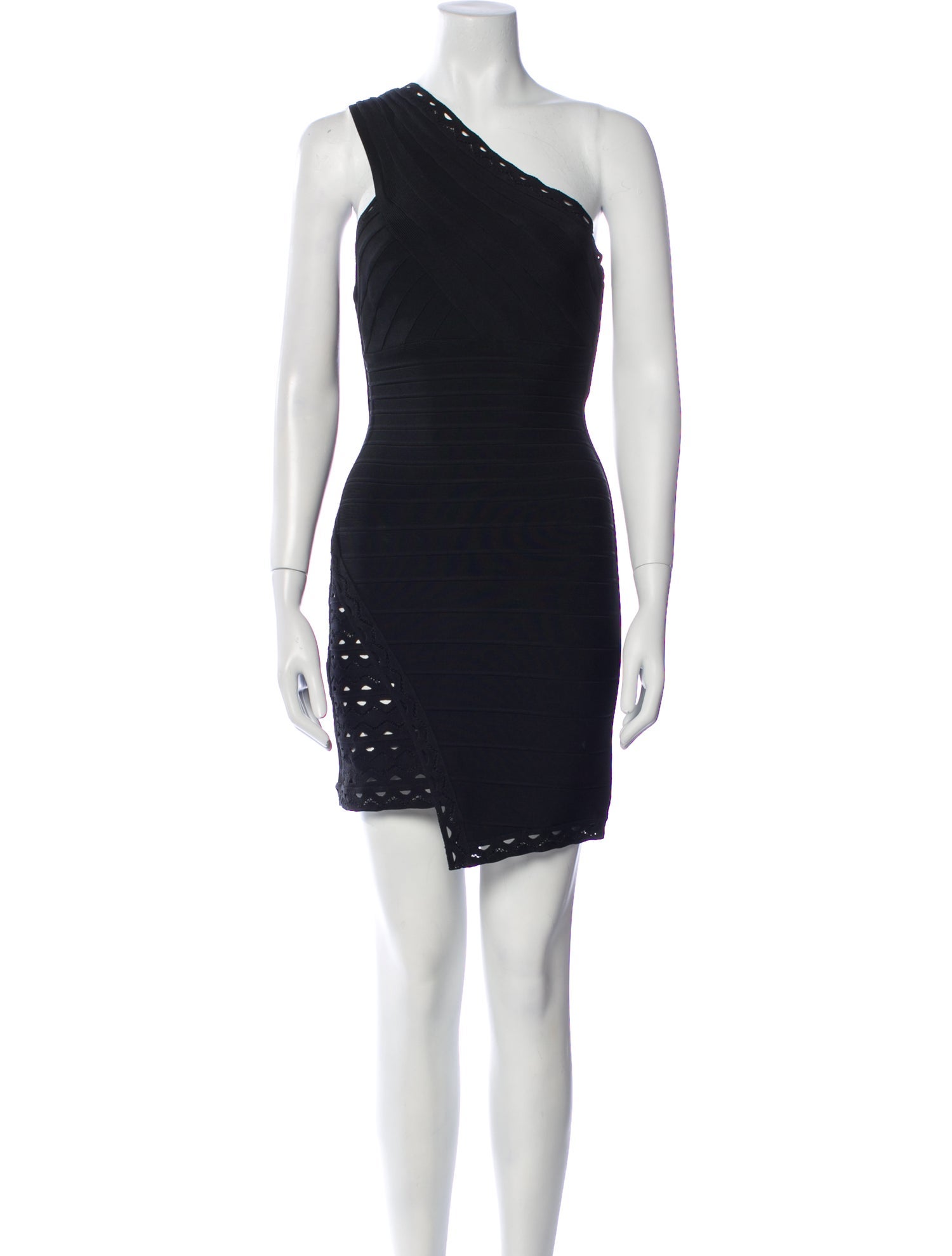 Herve Leger One-Shoulder Mini Dress