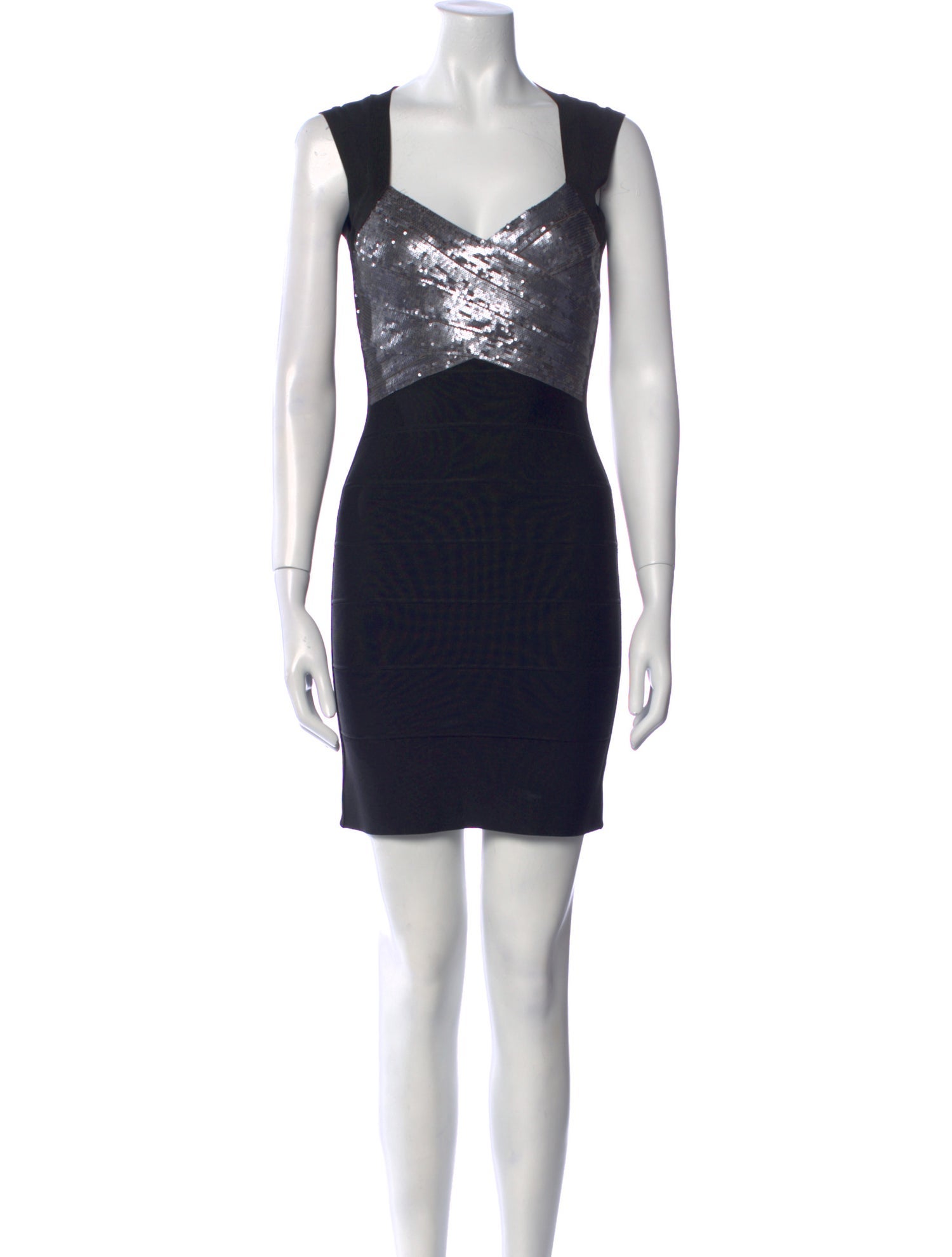 Herve Leger Square Neckline Mini Dress