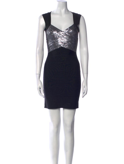 Herve Leger Square Neckline Mini Dress