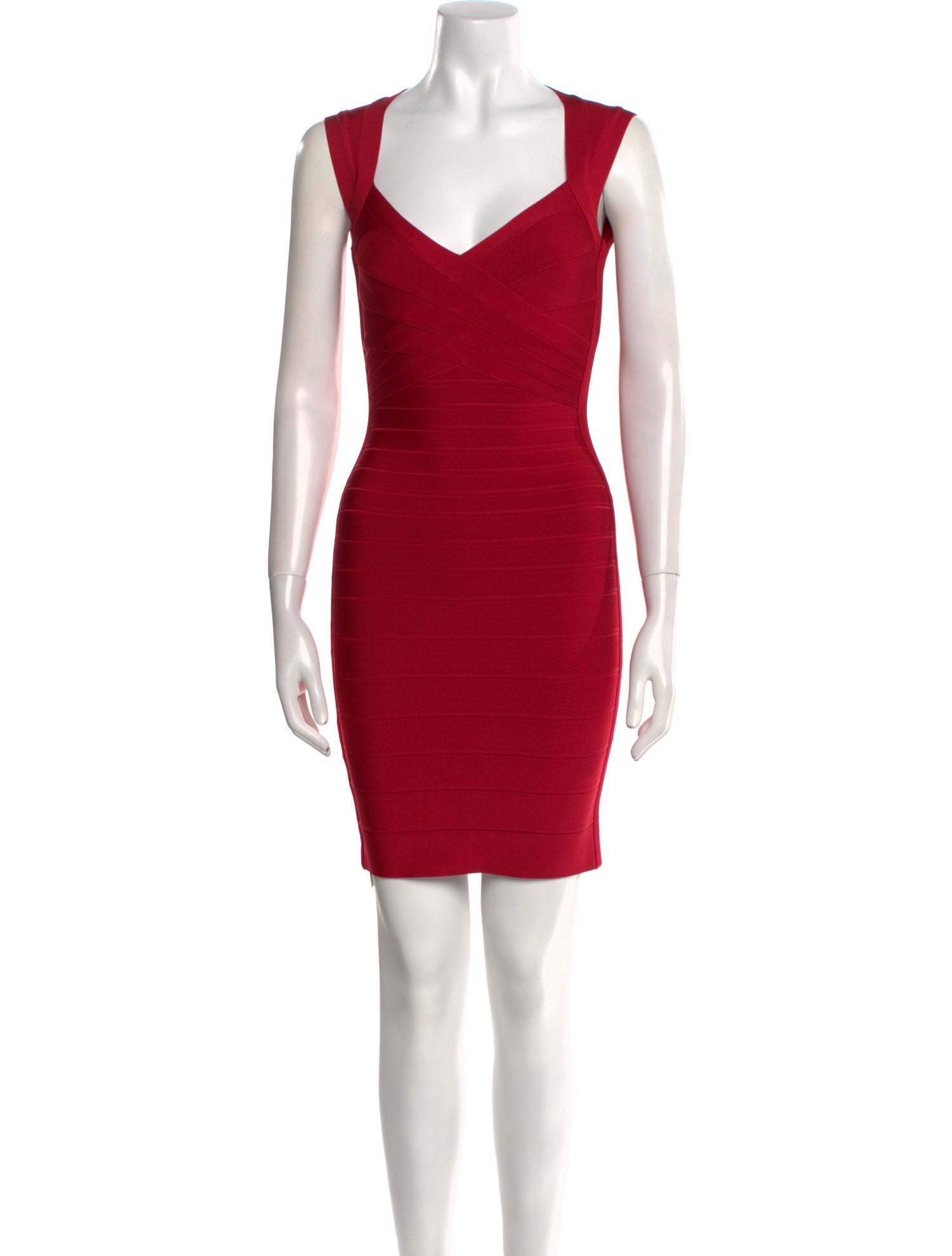 Herve Leger V-Neck Mini Dress