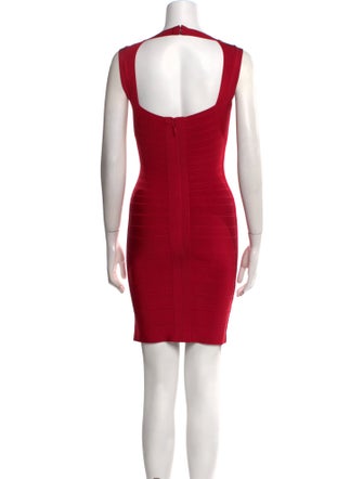 Herve Leger V-Neck Mini Dress