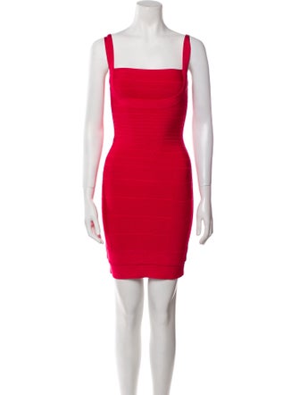 Herve Leger Square Neckline Mini Dress