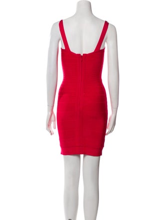 Herve Leger Square Neckline Mini Dress