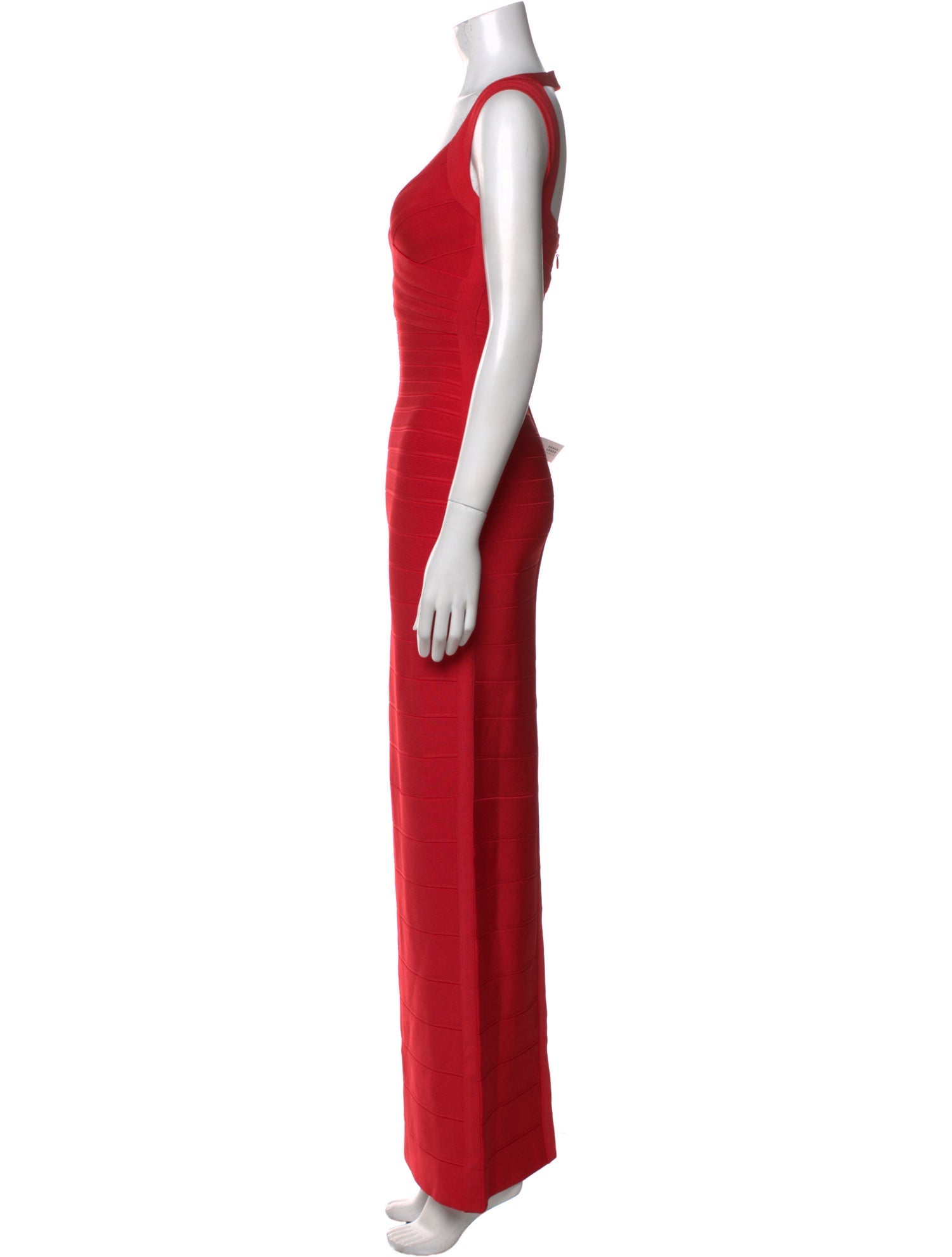 Herve Leger V-Neck Long Dress