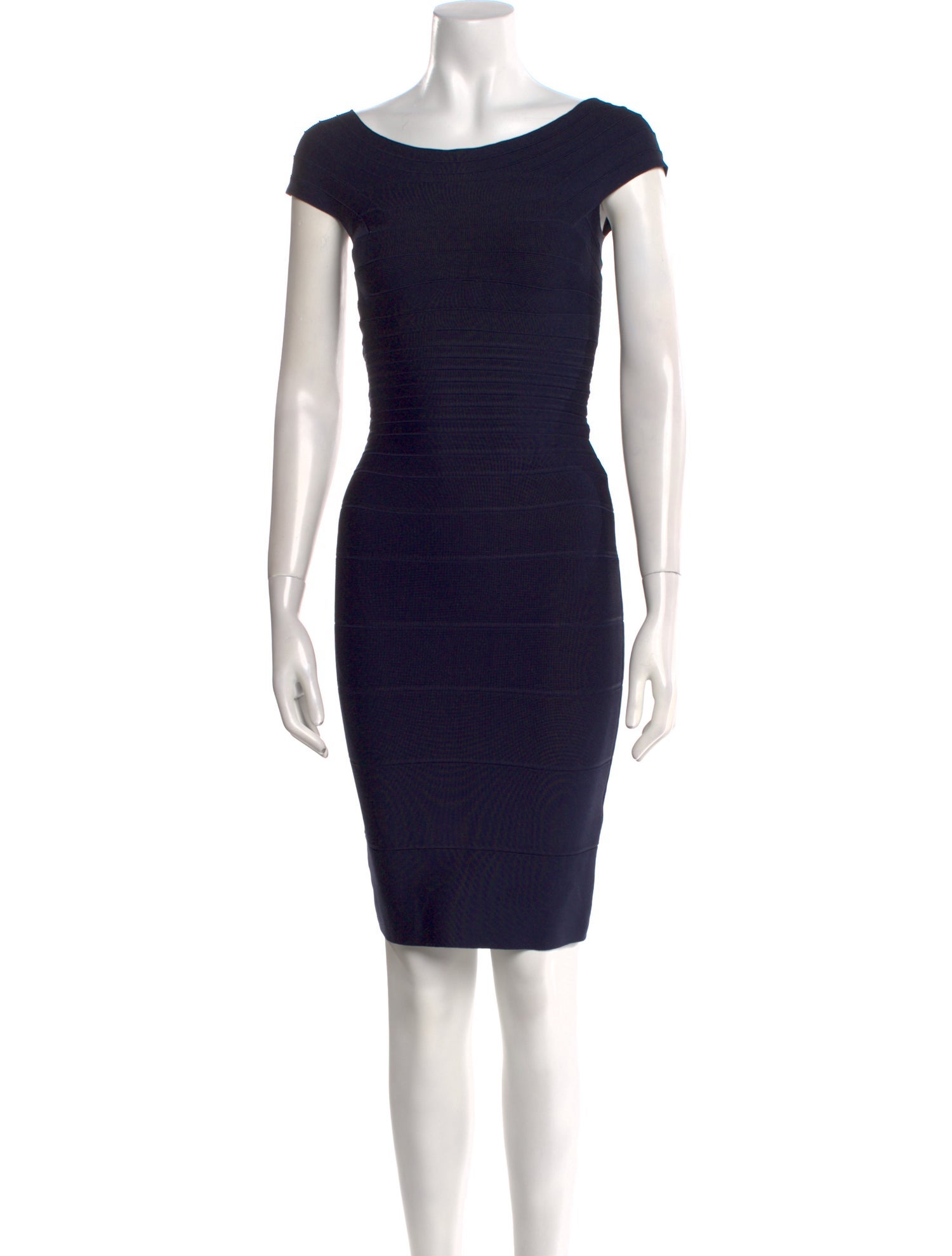 Herve Leger Bateau Neckline Mini Dress