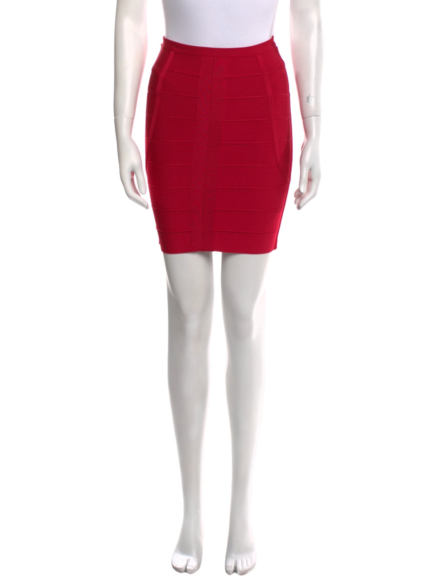 Herve Leger Grosgrain Trim Mini Skirt