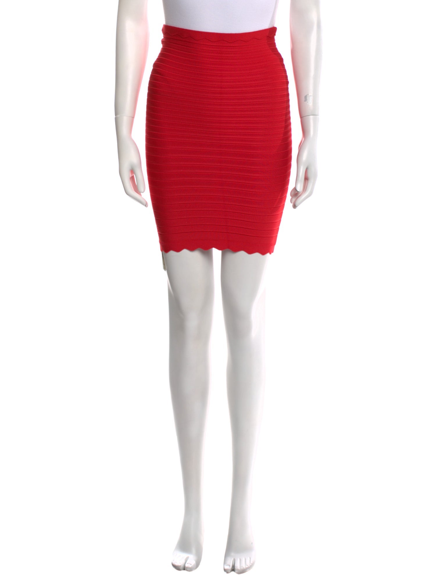 Herve Leger Scalloped Accent Mini Skirt