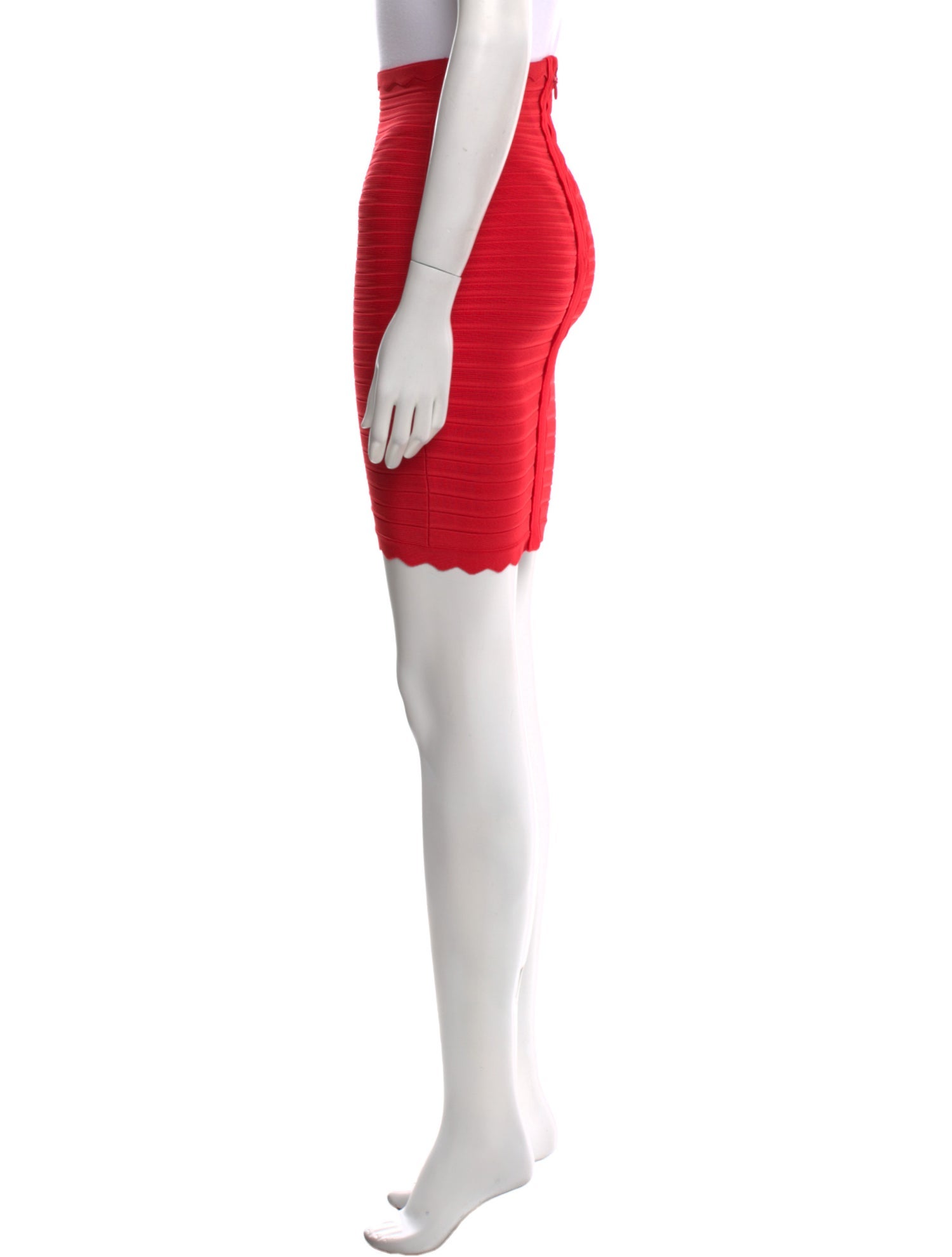 Herve Leger Scalloped Accent Mini Skirt