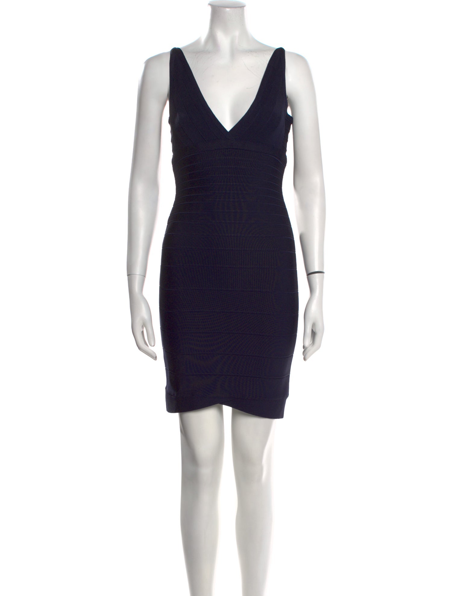 Herve Leger V-Neck Mini Dress