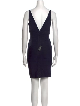 Herve Leger V-Neck Mini Dress