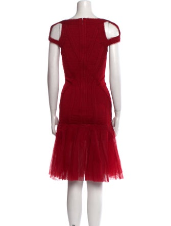 Herve Leger Square Neckline Knee-Length Dress