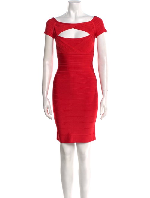Herve Leger Bateau Neckline Mini Dress