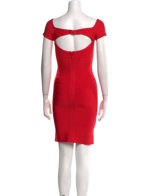 Herve Leger Bateau Neckline Mini Dress