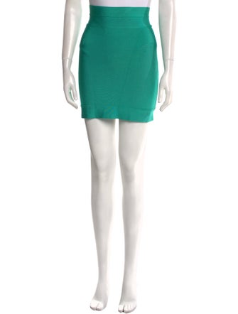 Herve Leger Pleated Accents Mini Skirt