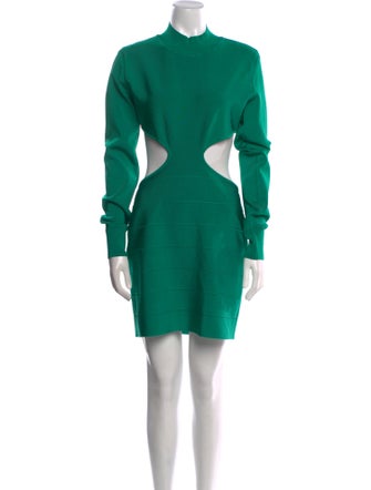 Herve Leger Mock Neck Mini Dress