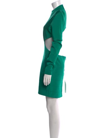 Herve Leger Mock Neck Mini Dress