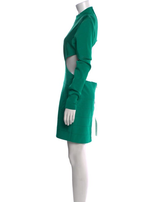 Herve Leger Mock Neck Mini Dress