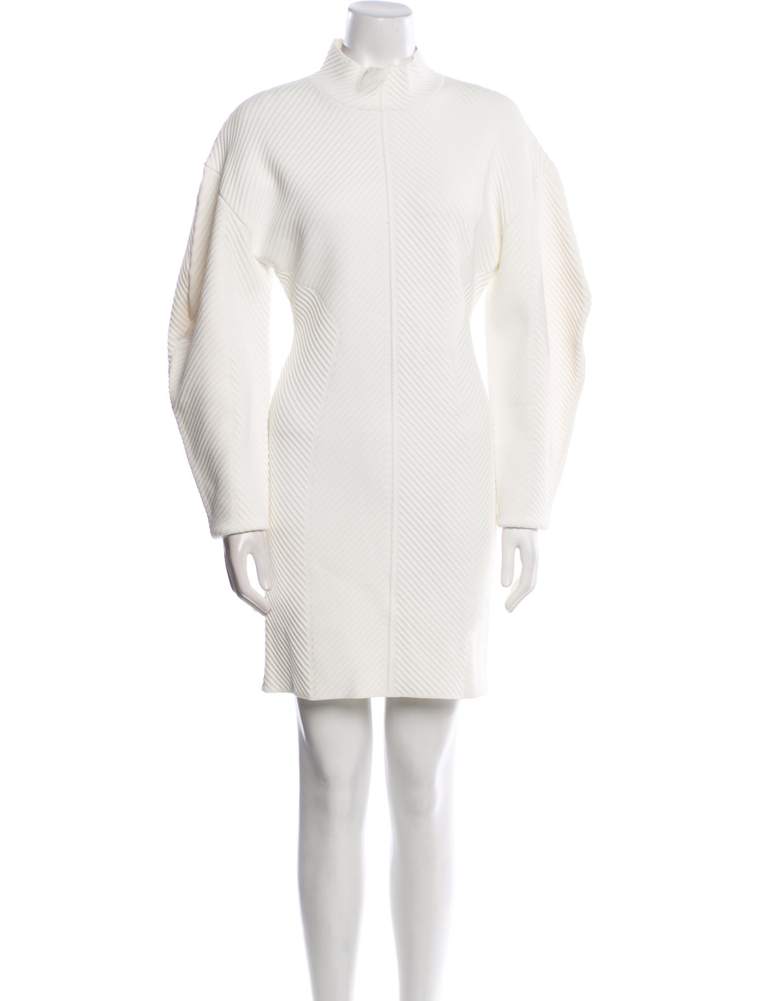 Herve Leger Mock Neck Mini Dress